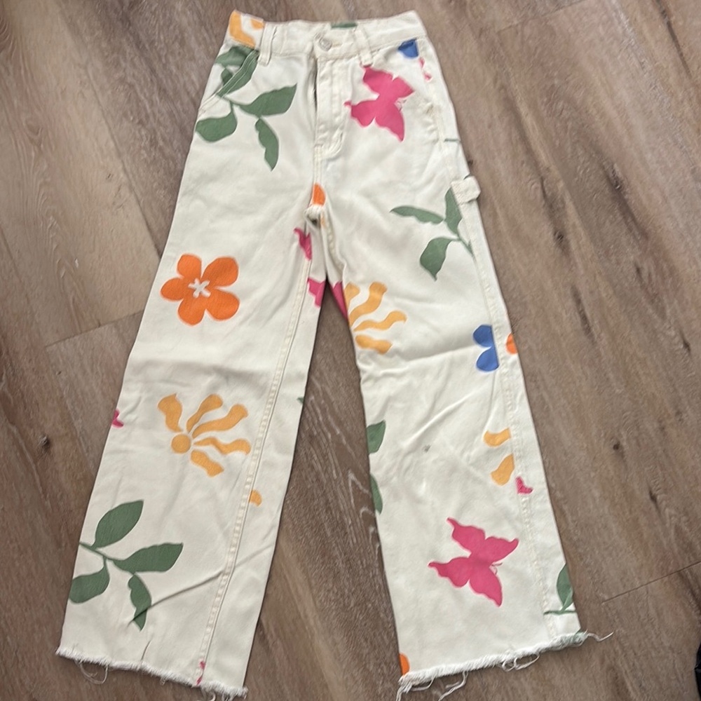 PACsun high rise carpenter Floral Print Wide-Leg Pants size 22